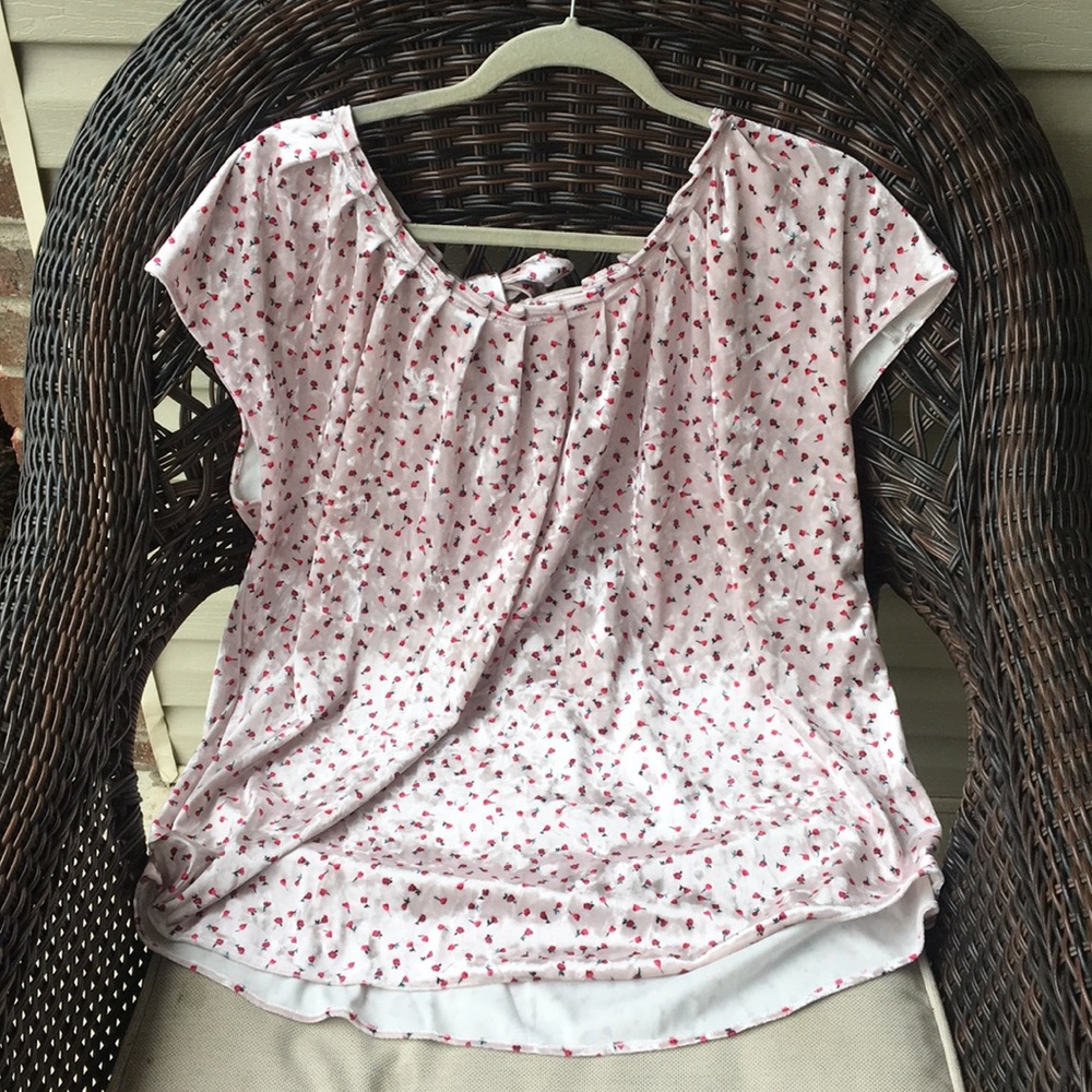 Lauren Conrad Velvet Floral Blouse - Picture 1 of 6